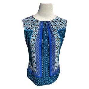 Calvin Klein ladies sleeveless pullover tunic keyhole lightweight blue small